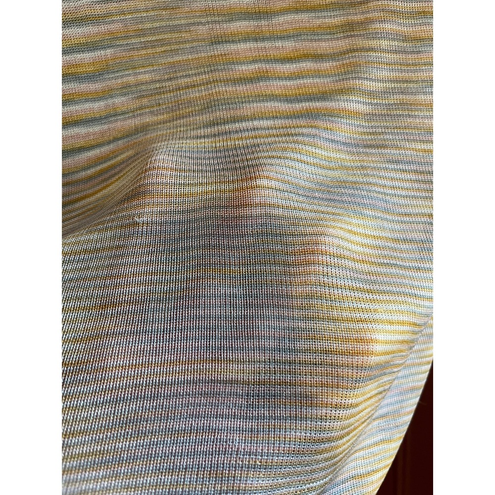 Vintage Missoni 100% Silk Knit 2 Piece Set Pants Top Orange Lilac Multi Italy - Picture 9 of 9